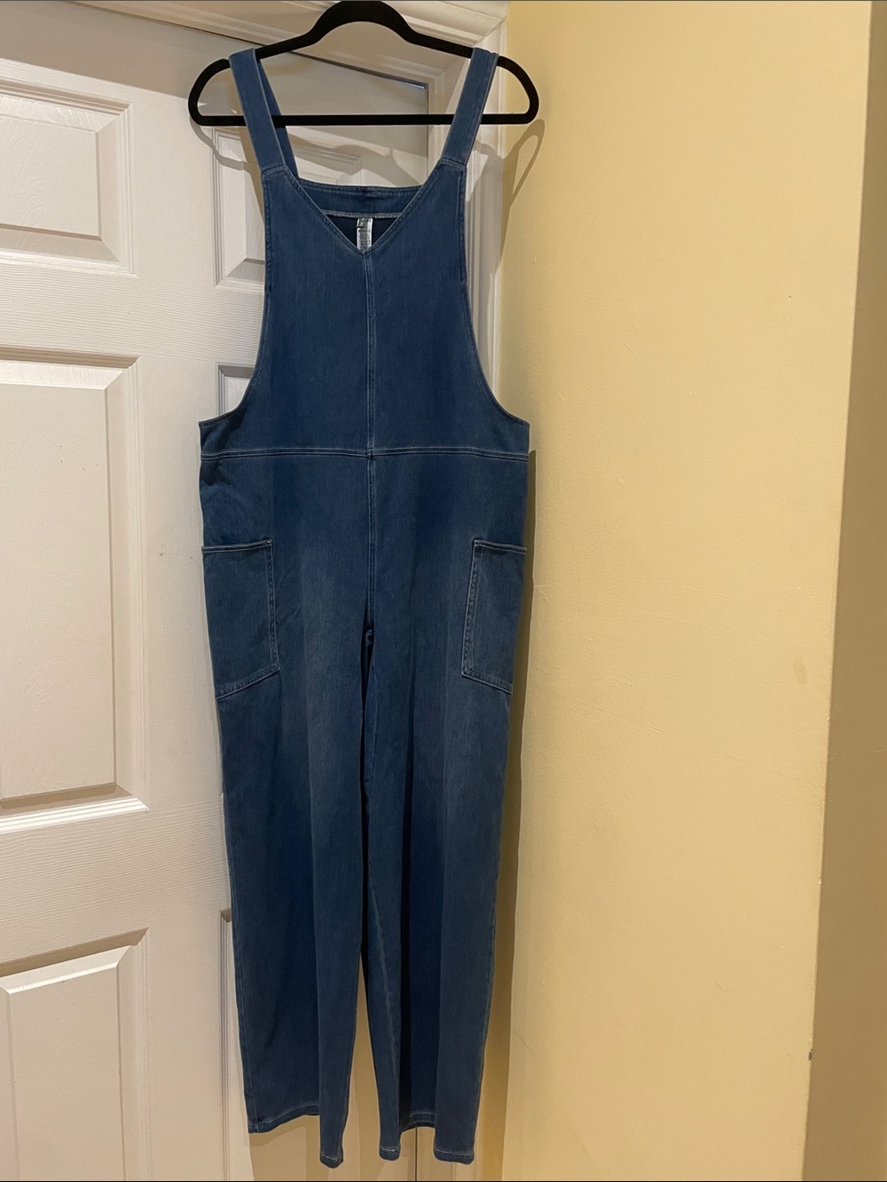 HALARA Denim-Style Wide-Leg Overalls Jumpsuit Utility Chic Workear L
